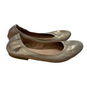 Frye Carson Gold Metallic Leather Ballet Flats